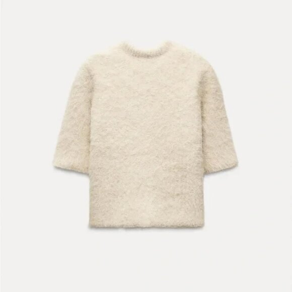 ZARA ORGANZA BOW KNIT SWEATER - Picture 5 of 6